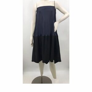 TIBI Sculpted Soft Drape Strapless Bias Dress, Size 8, Navy/Black.